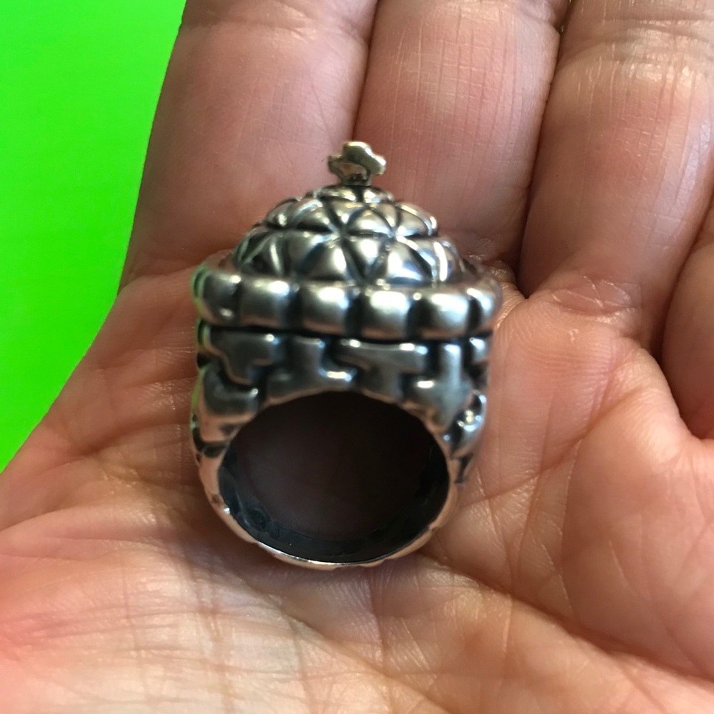 Dian Malouf Silver Dom Ring size 7